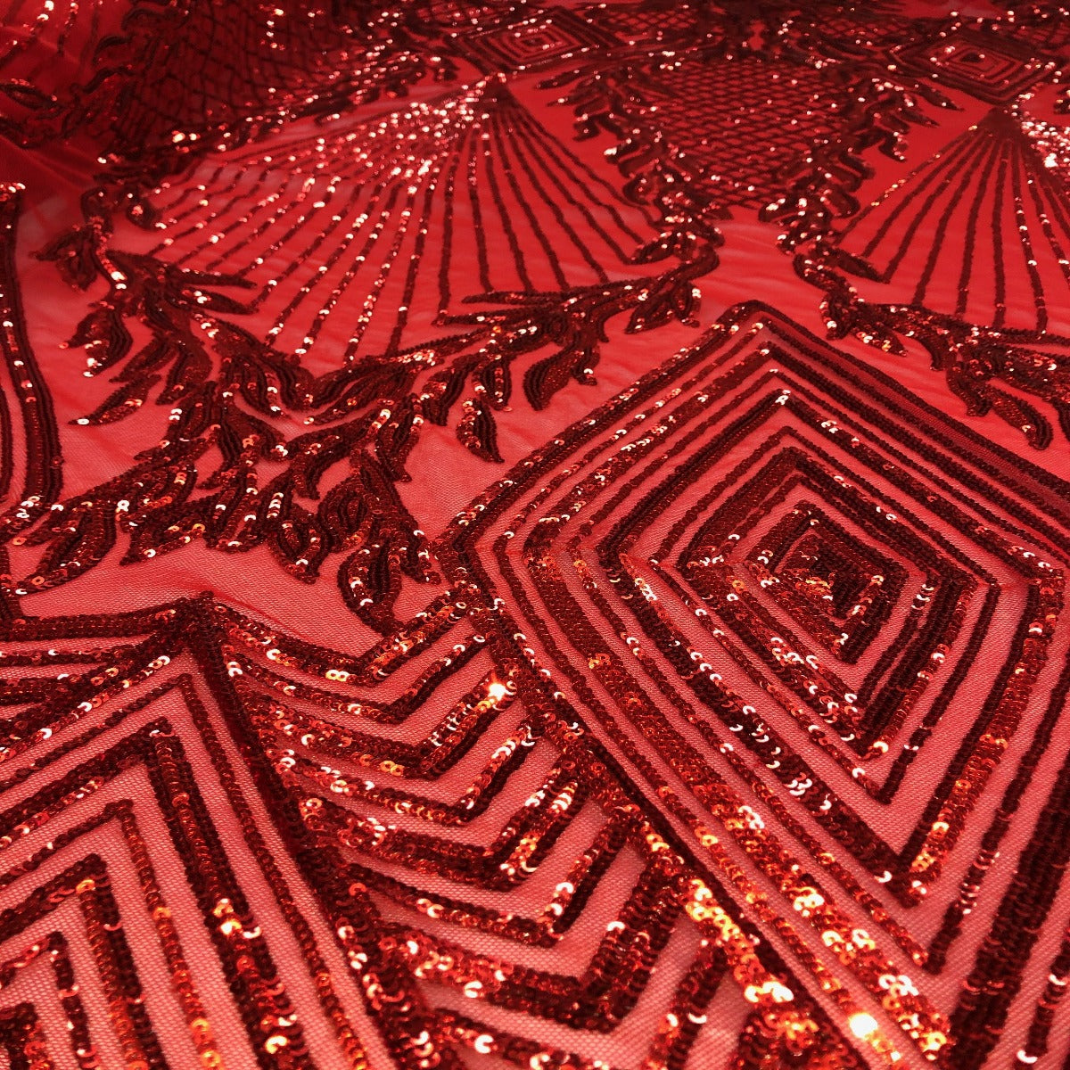 Alpica Geometric Stretch Sequins Fabric | Spandex Palace