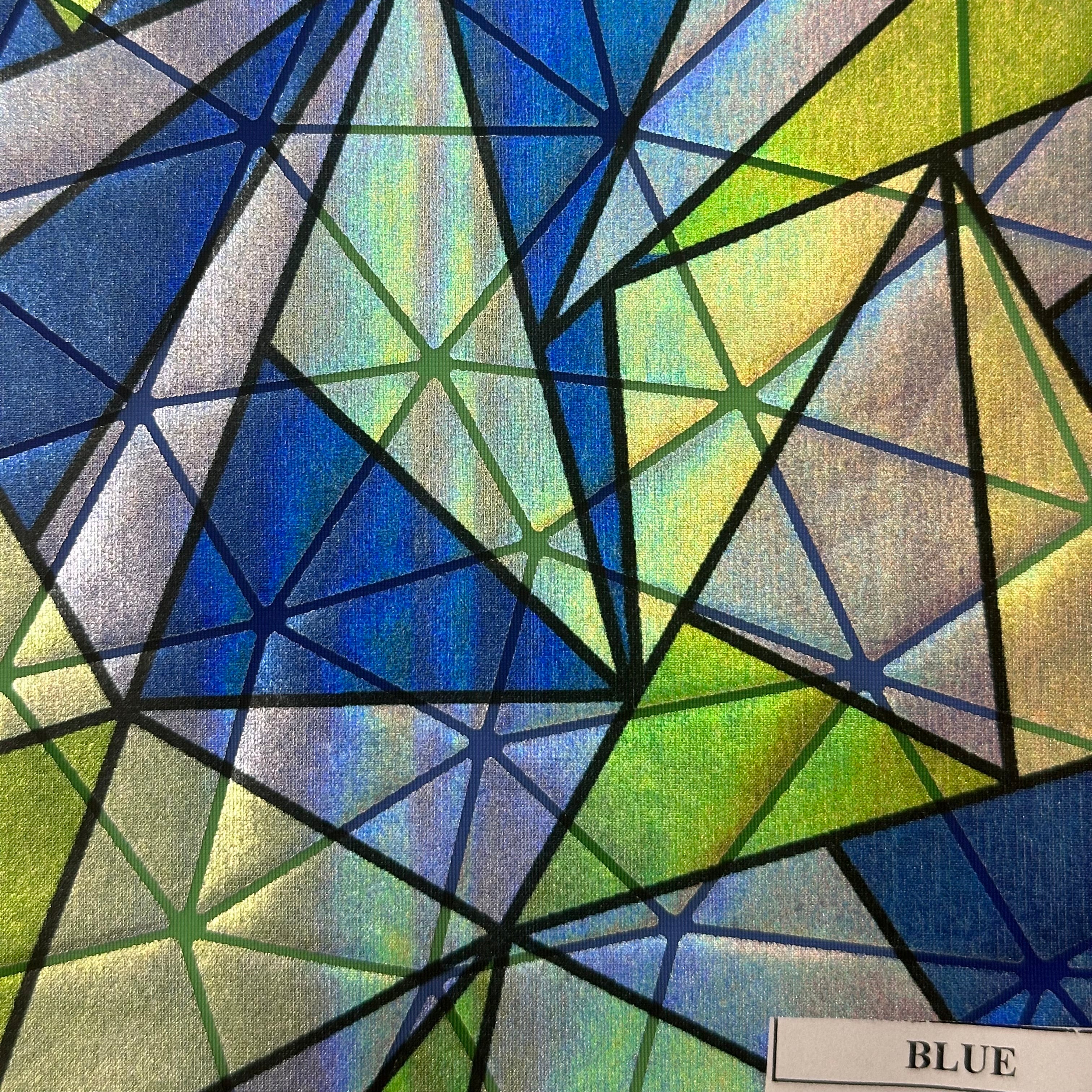 Hologram Prismatic  Polyester Spandex Fabric Multi Foil | Spandex Palace Blue Combo