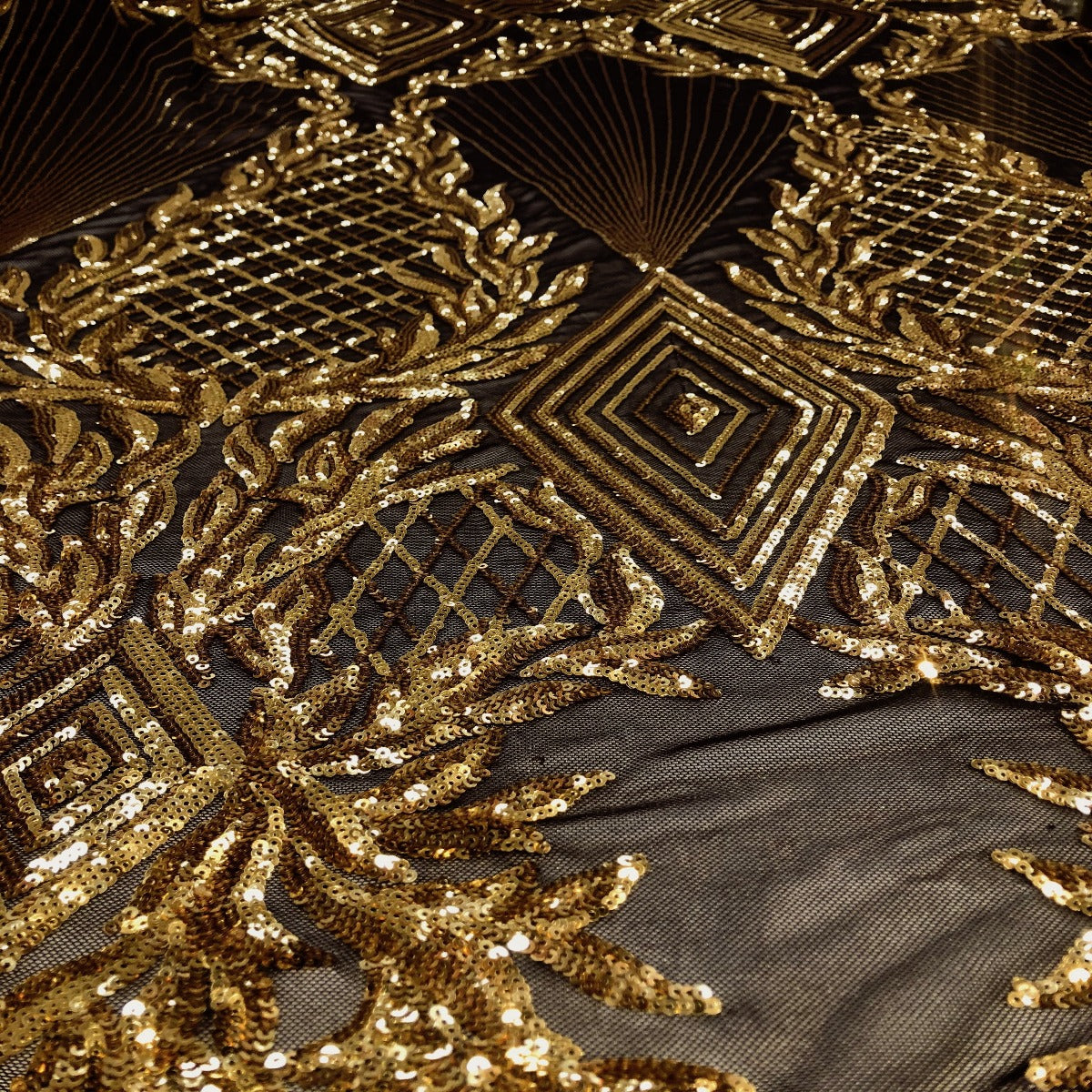 Alpica Geometric Stretch Sequins Fabric | Spandex Palace