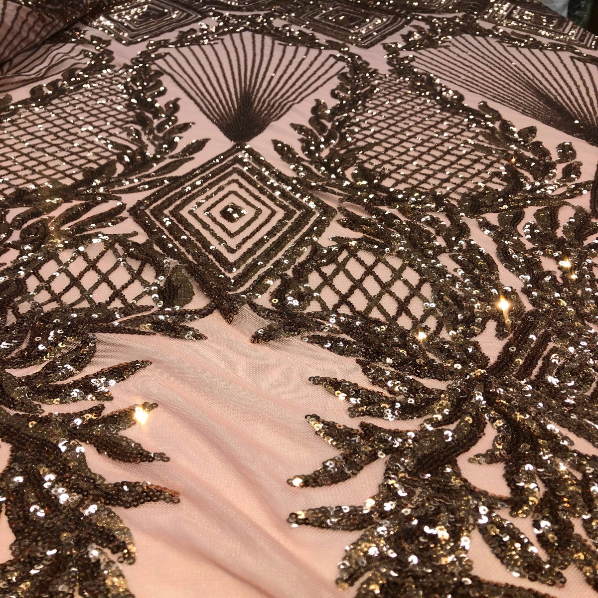 Alpica Geometric Stretch Sequins Fabric | Spandex Palace