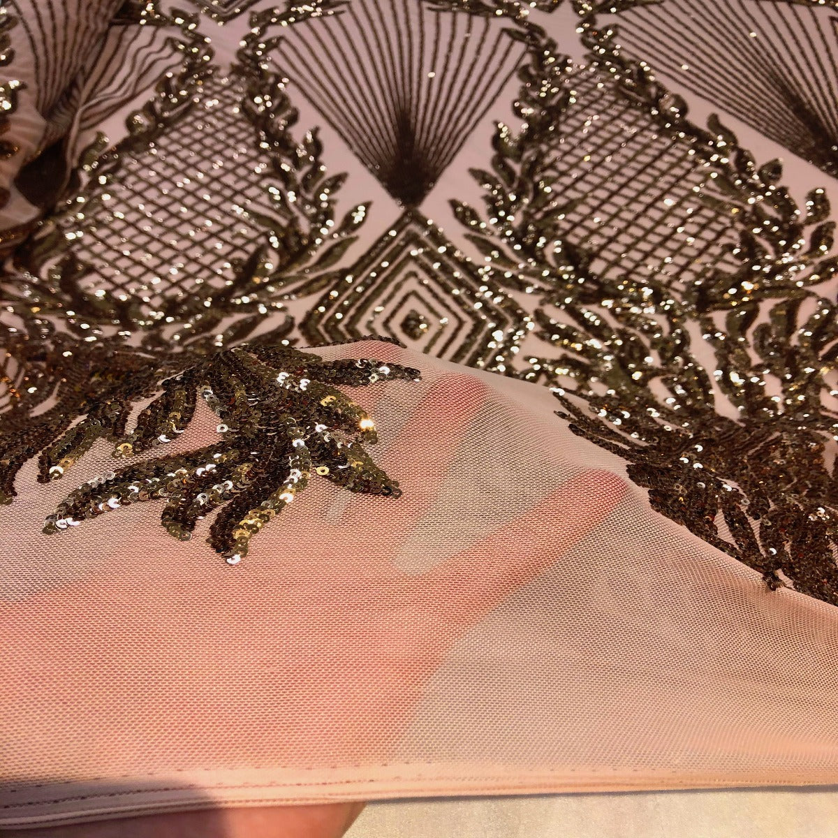 Alpica Geometric Stretch Sequins Fabric | Spandex Palace