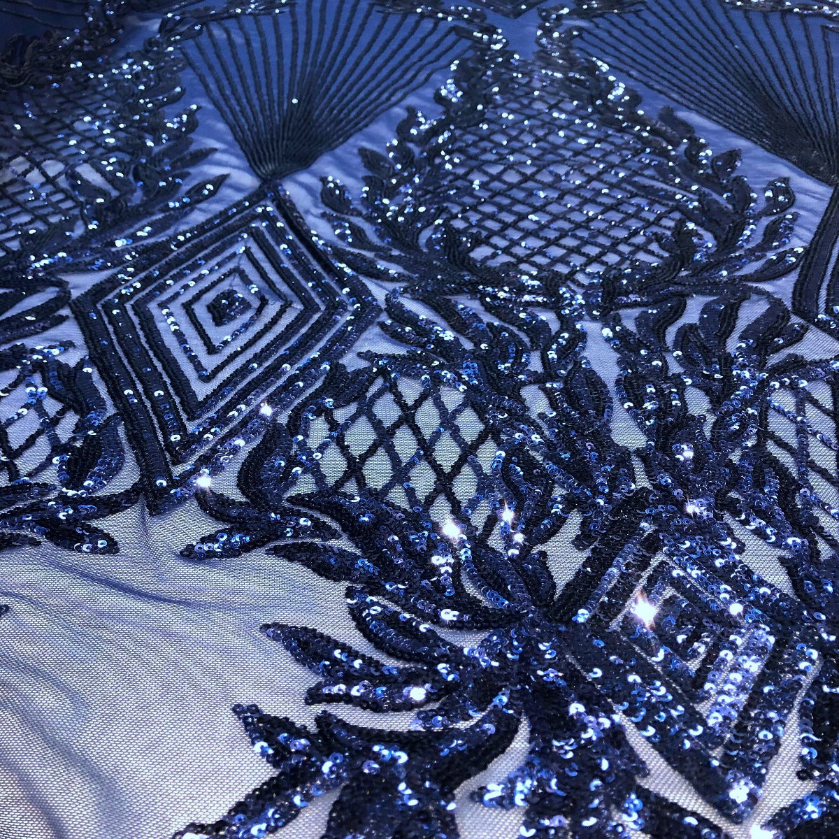 Alpica Geometric Stretch Sequins Fabric | Spandex Palace