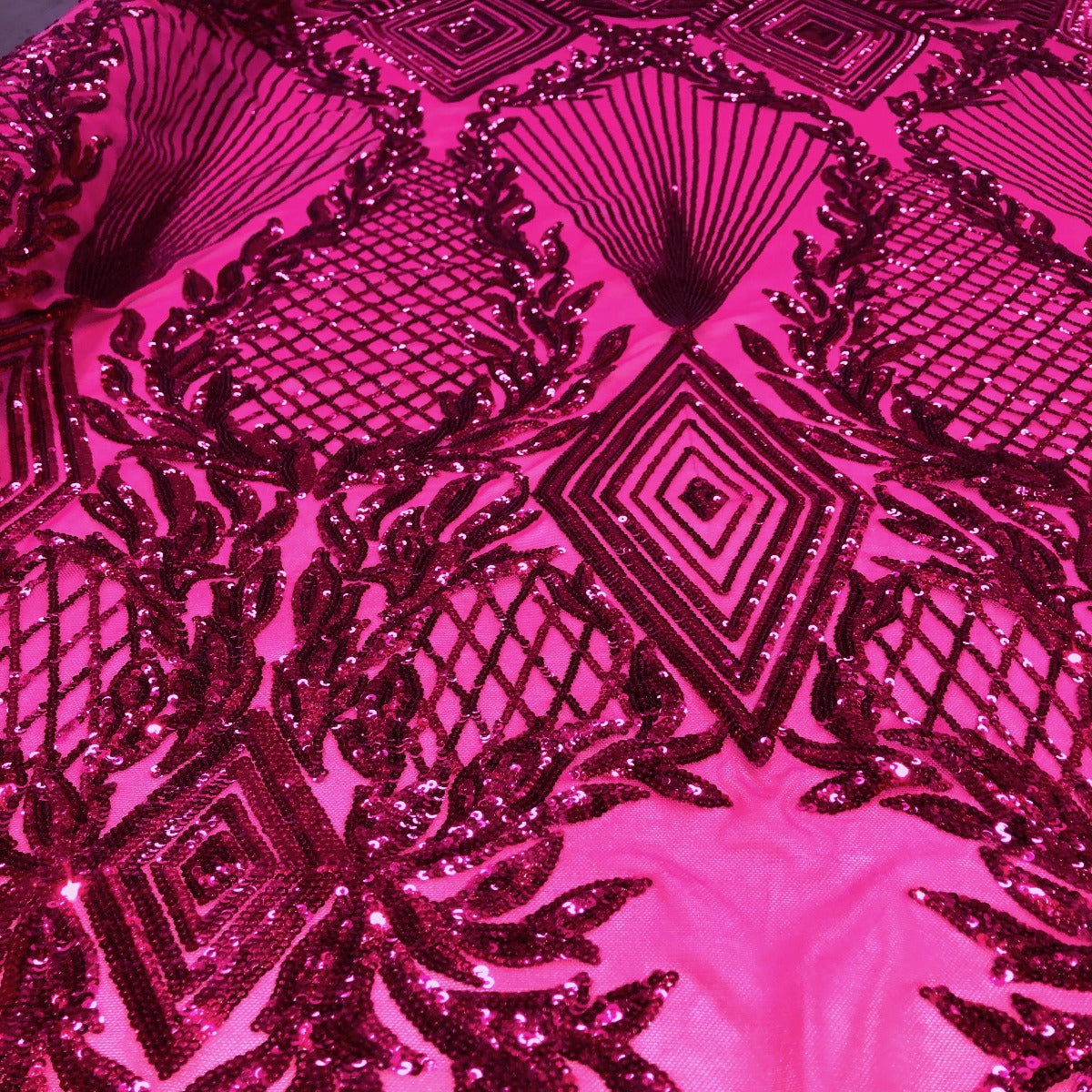 Alpica Geometric Stretch Sequins Fabric | Spandex Palace