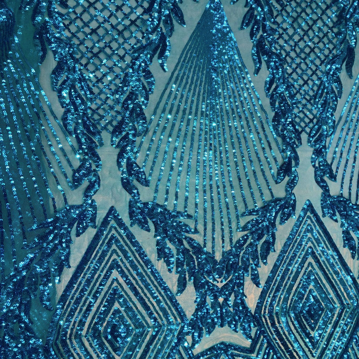 Alpica Geometric Stretch Sequins Fabric | Spandex Palace