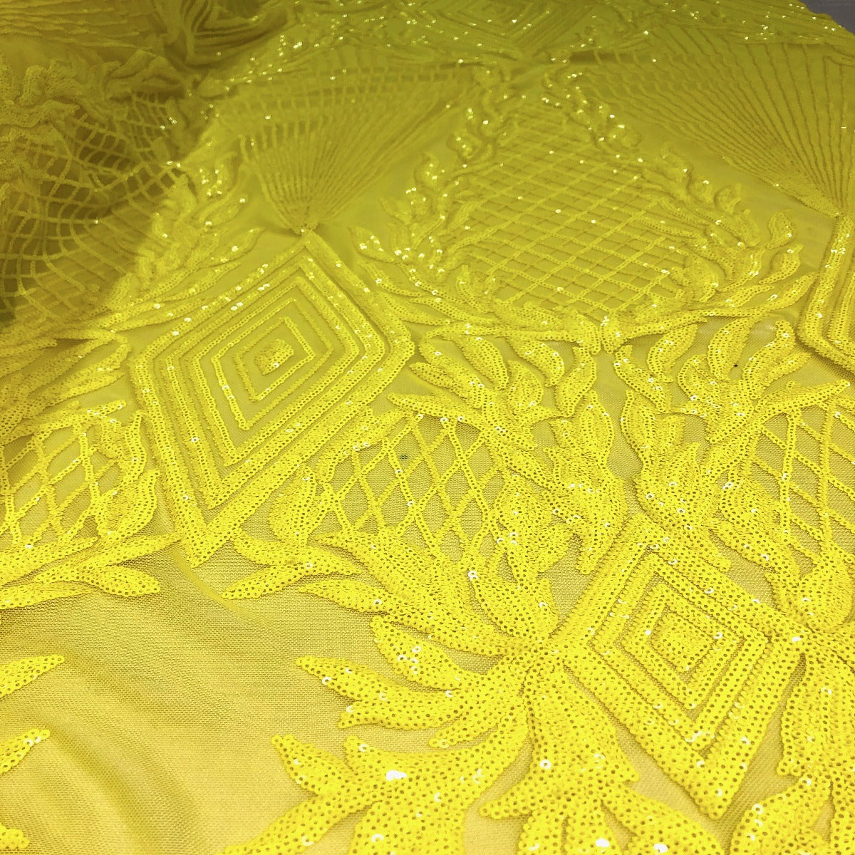 Alpica Geometric Stretch Sequins Fabric | Spandex Palace