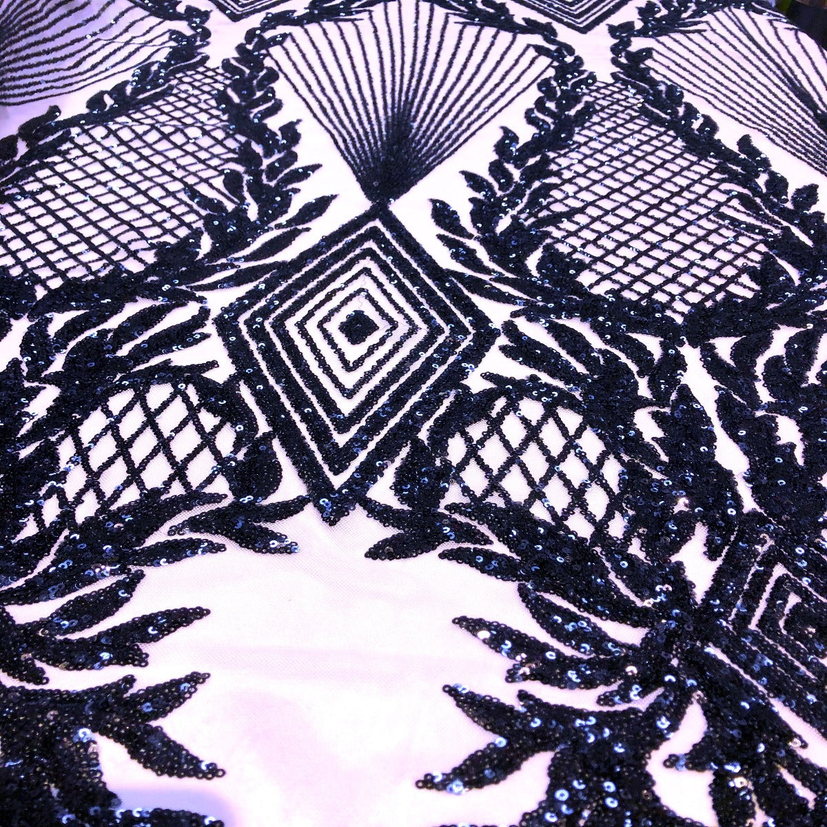 Alpica Geometric Stretch Sequins Fabric | Spandex Palace