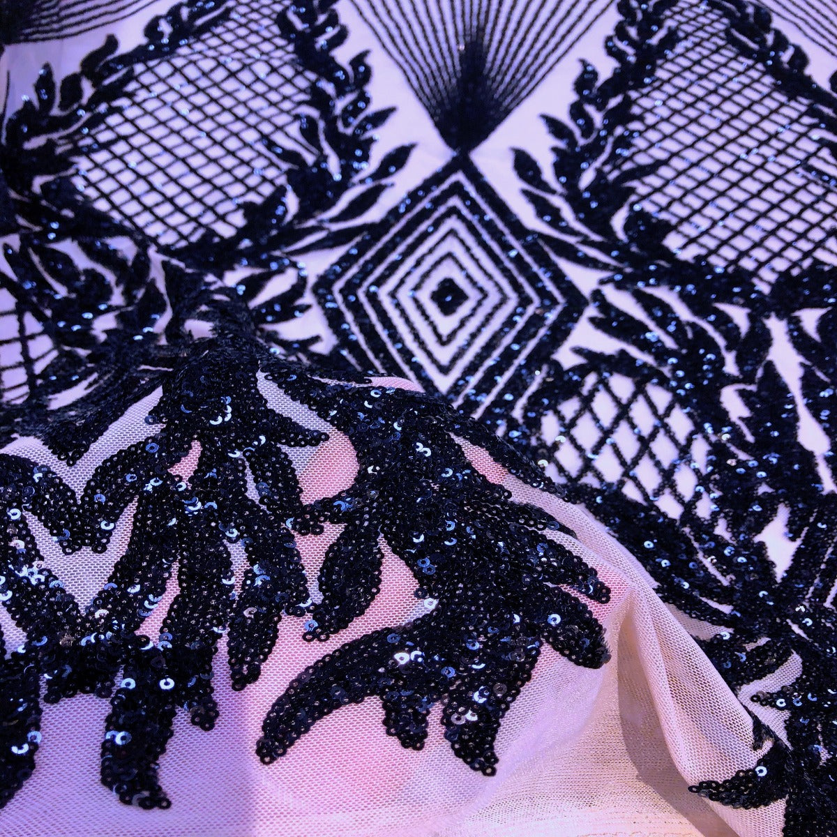 Alpica Geometric Stretch Sequins Fabric | Spandex Palace