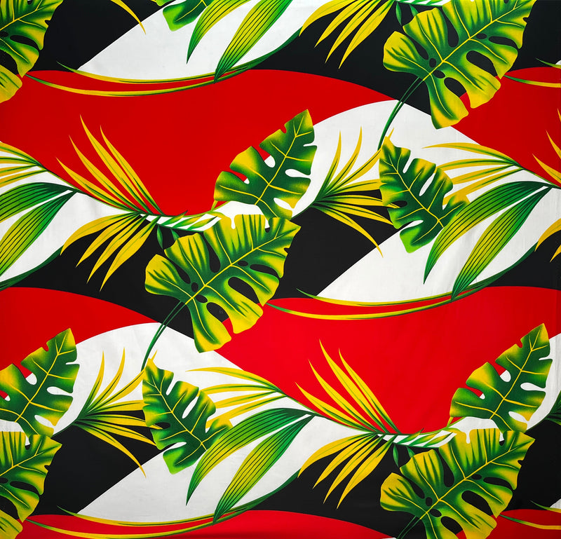 Split Leaf & Palm Fabric | Cotton Poplin  | Spandex Palace