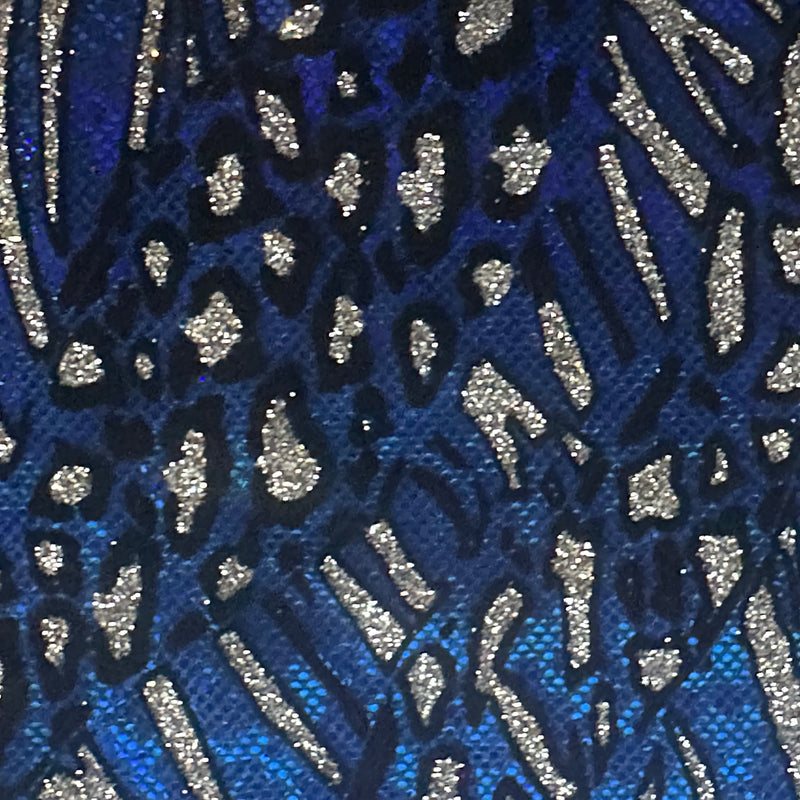 Cheetah Metallic Flocking Hologram Fabric in Nylon Spandex | Spandex Palace Royal