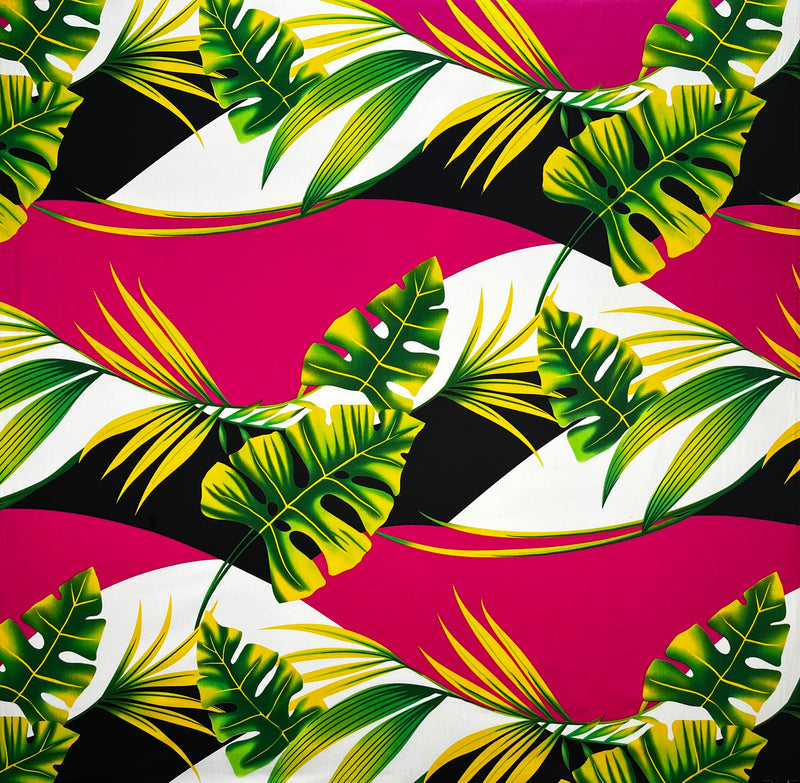 Split Leaf & Palm Fabric | Cotton Poplin  | Spandex Palace