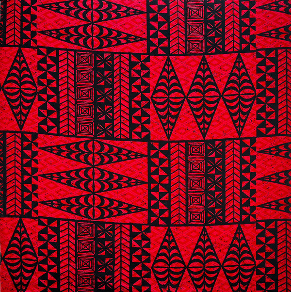 Traditional Tongan Geometric Design Fabric | Cotton  |  Spandex Palace