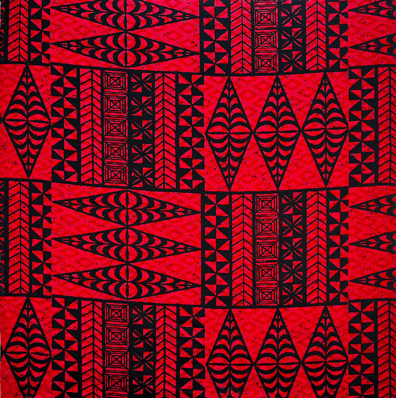 Traditional Tongan Geometric Design Fabric | Cotton