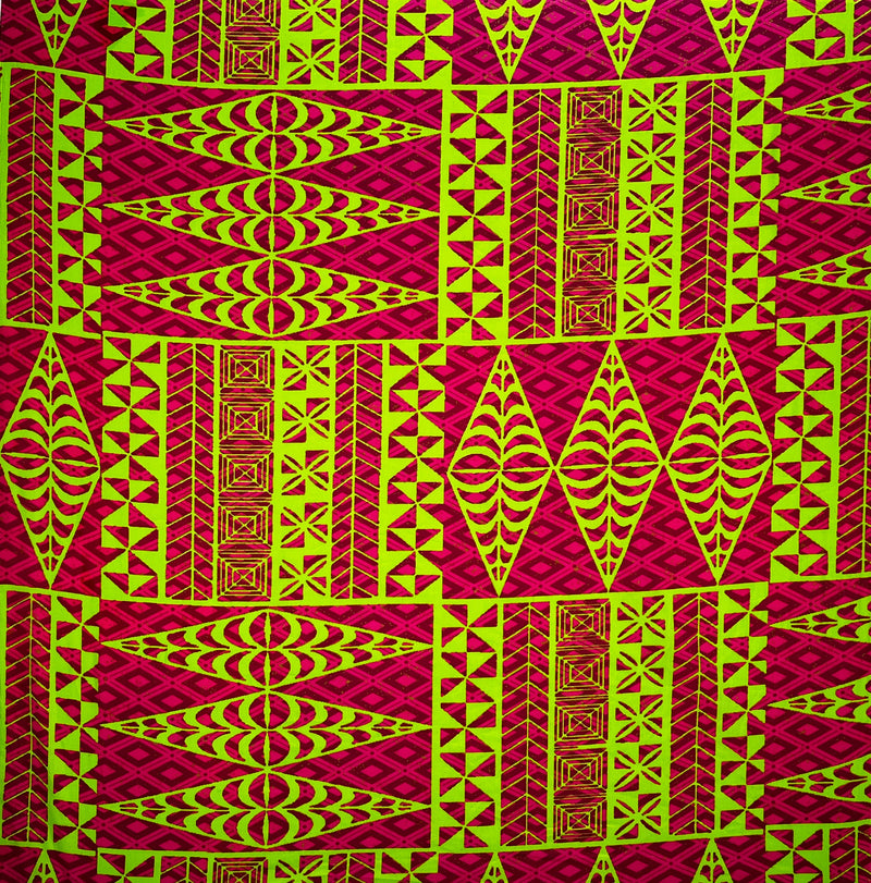 Traditional Tongan Geometric Design Fabric | Cotton