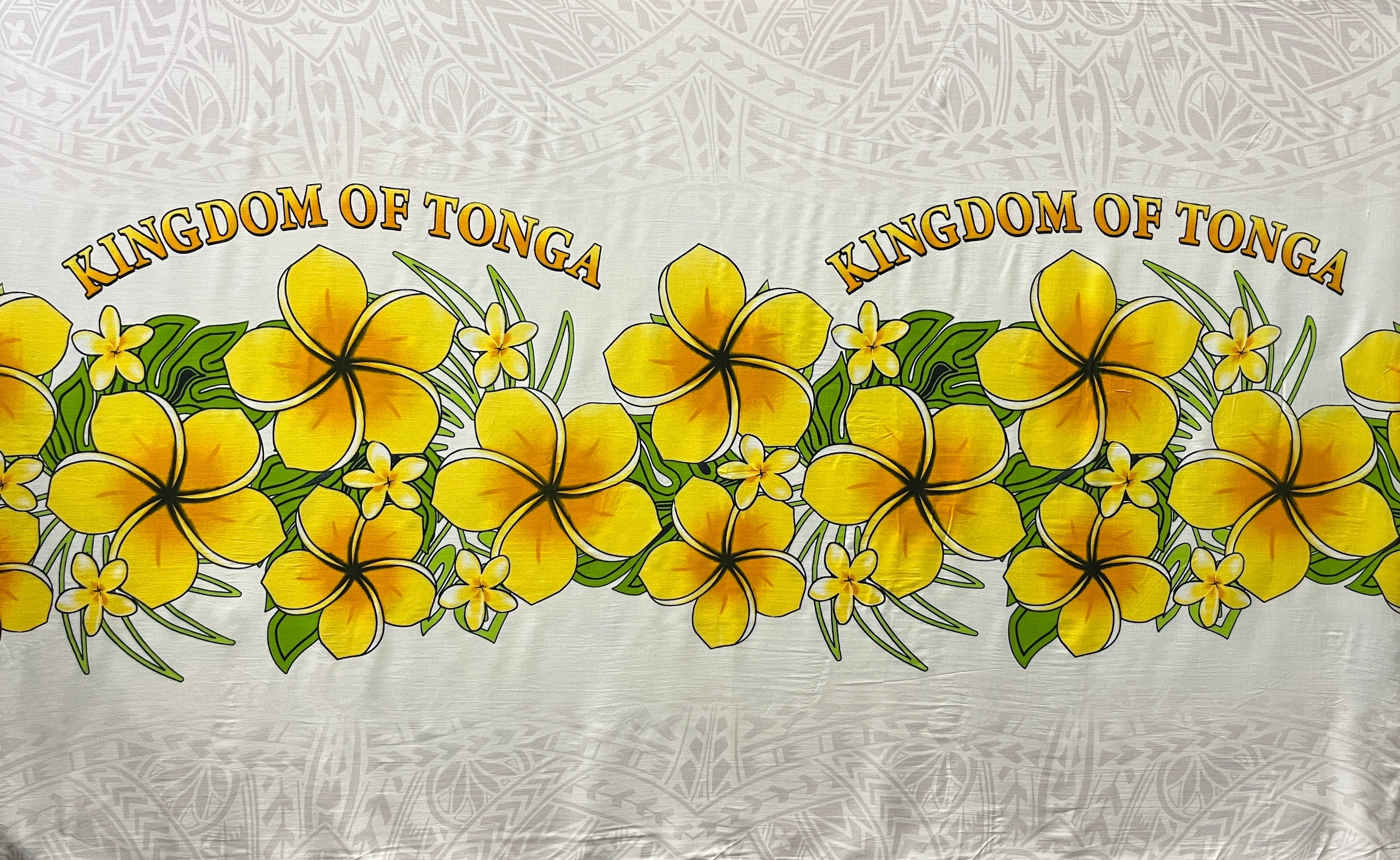 Plumeria Kingdom of Tonga Rayon Sarong | Islands Fabric