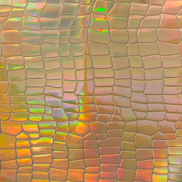 Iridescent Faux Crocodile Vinyl Fabric