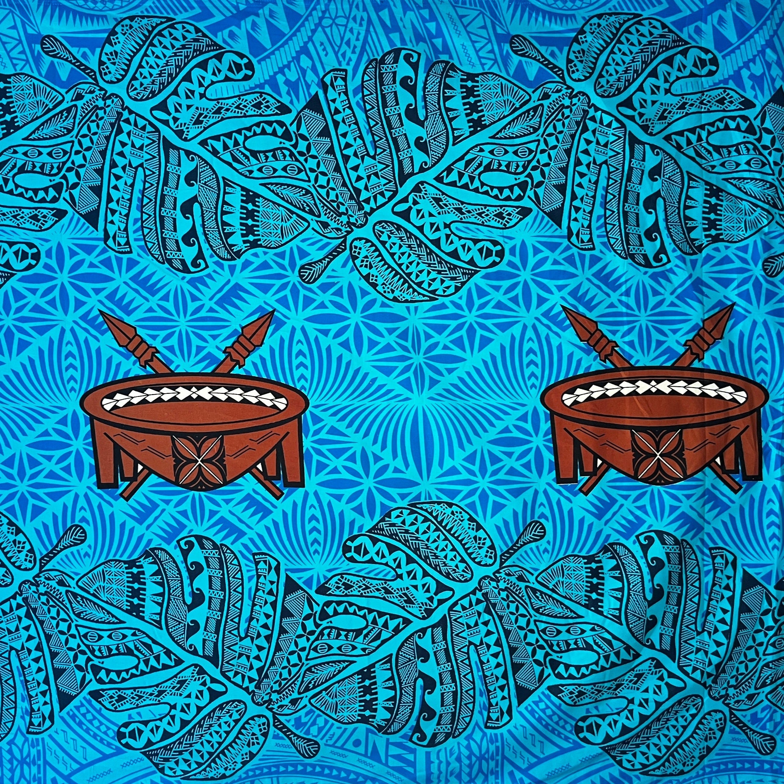 Monstera Double Border Cotton Fabric | Islands Fabric
