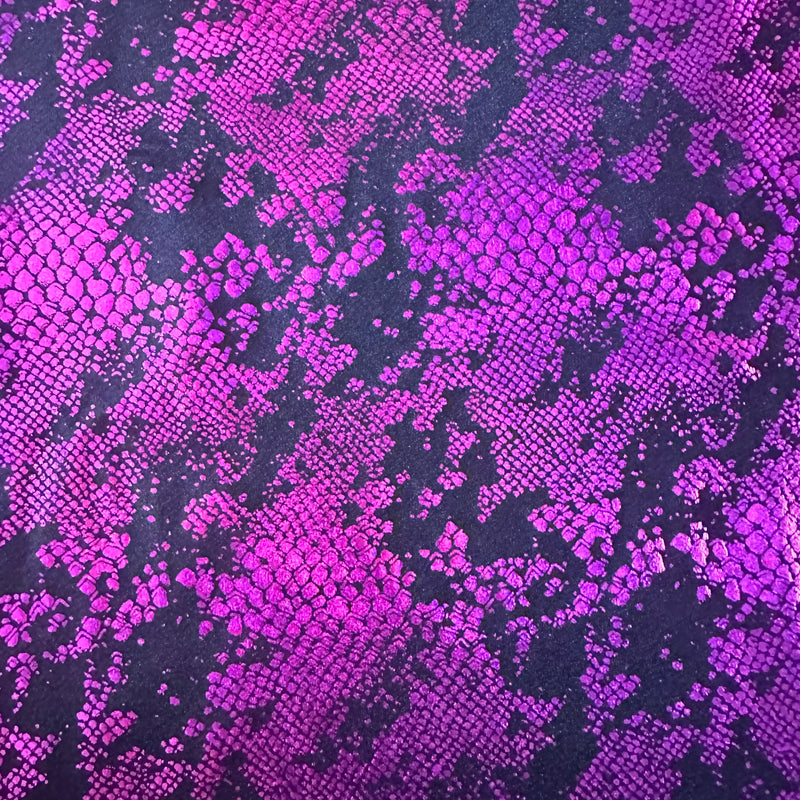 Viper Snake Stretchy Hologram Tricot Fabric | Spandex Palace  Fuchsia