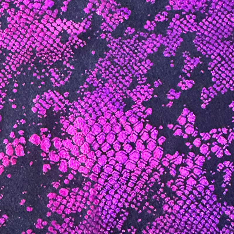 Viper Snake Stretchy Hologram Tricot Fabric | Spandex Palace Fuchsia