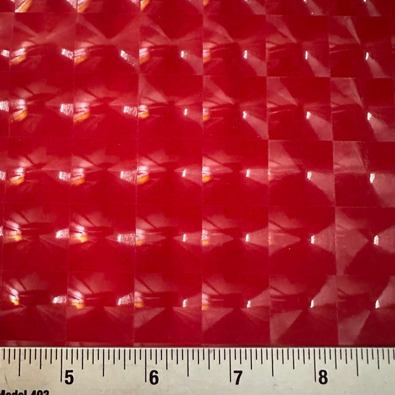 Square Mirror Stretch Vinyl Fabric | Spandex Palace Dark Red