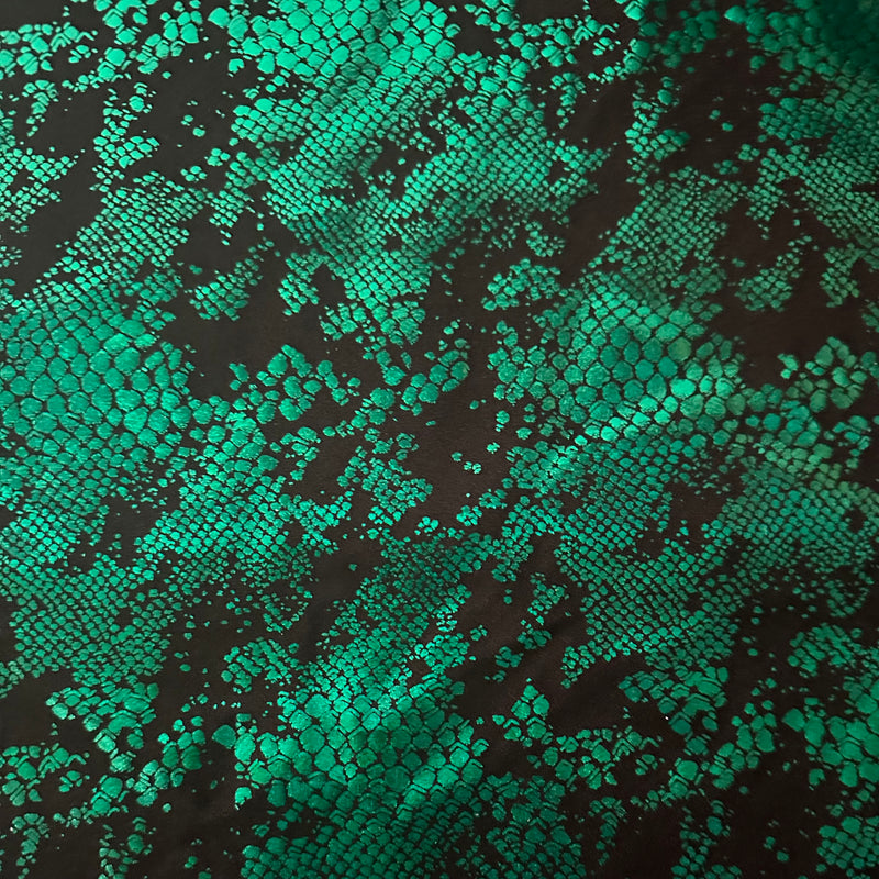 Viper Snake Stretchy Hologram Tricot Fabric | Spandex Palace  Green