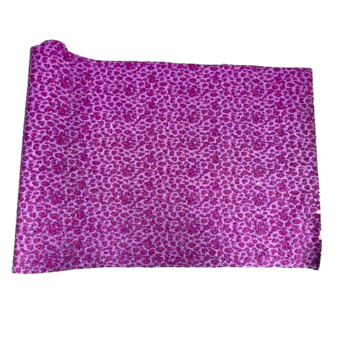 Purple | Fuchsia Leopard Print Glitter Canvas Vinyl Fabric