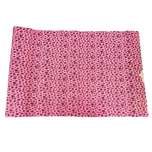 Pink | Silver Leopard Print Glitter Canvas Vinyl Fabric