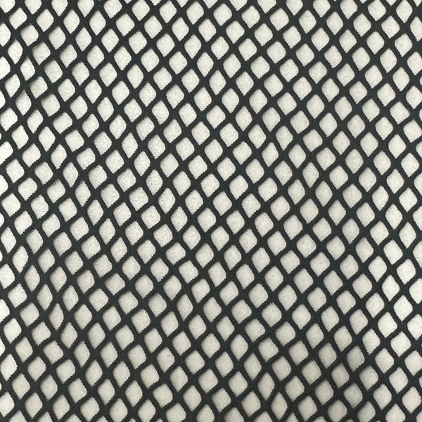 Fish Knit Stretch Diamond Shape Fabric | Spandex Palace Black