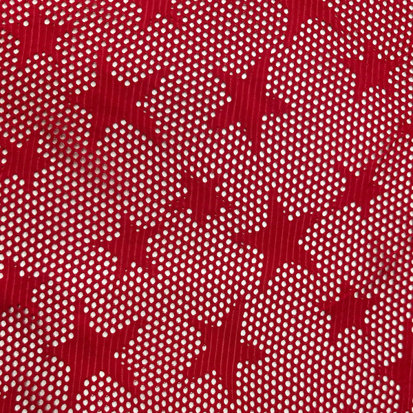 Fish knit Stretch  Star Shape Fabric | Spandex Palace RED 