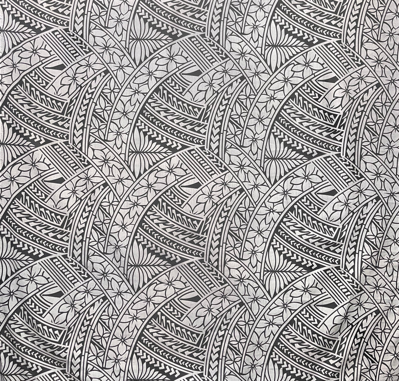 Hibiscus Traditional Polynesian Tattoo Fabric | Poly Cotton