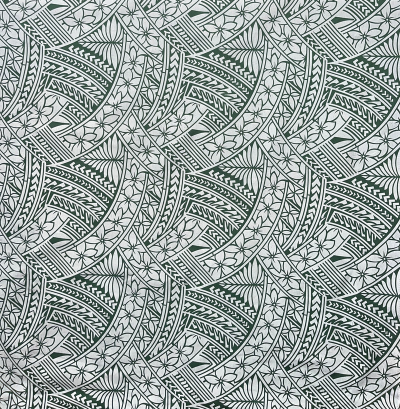 Hibiscus Traditional Polynesian Tattoo Fabric | Poly Cotton