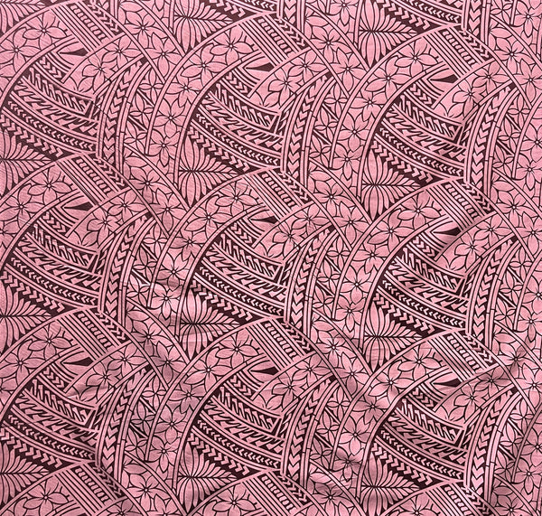 Hibiscus Traditional Polynesian Tattoo Fabric | Poly Cotton