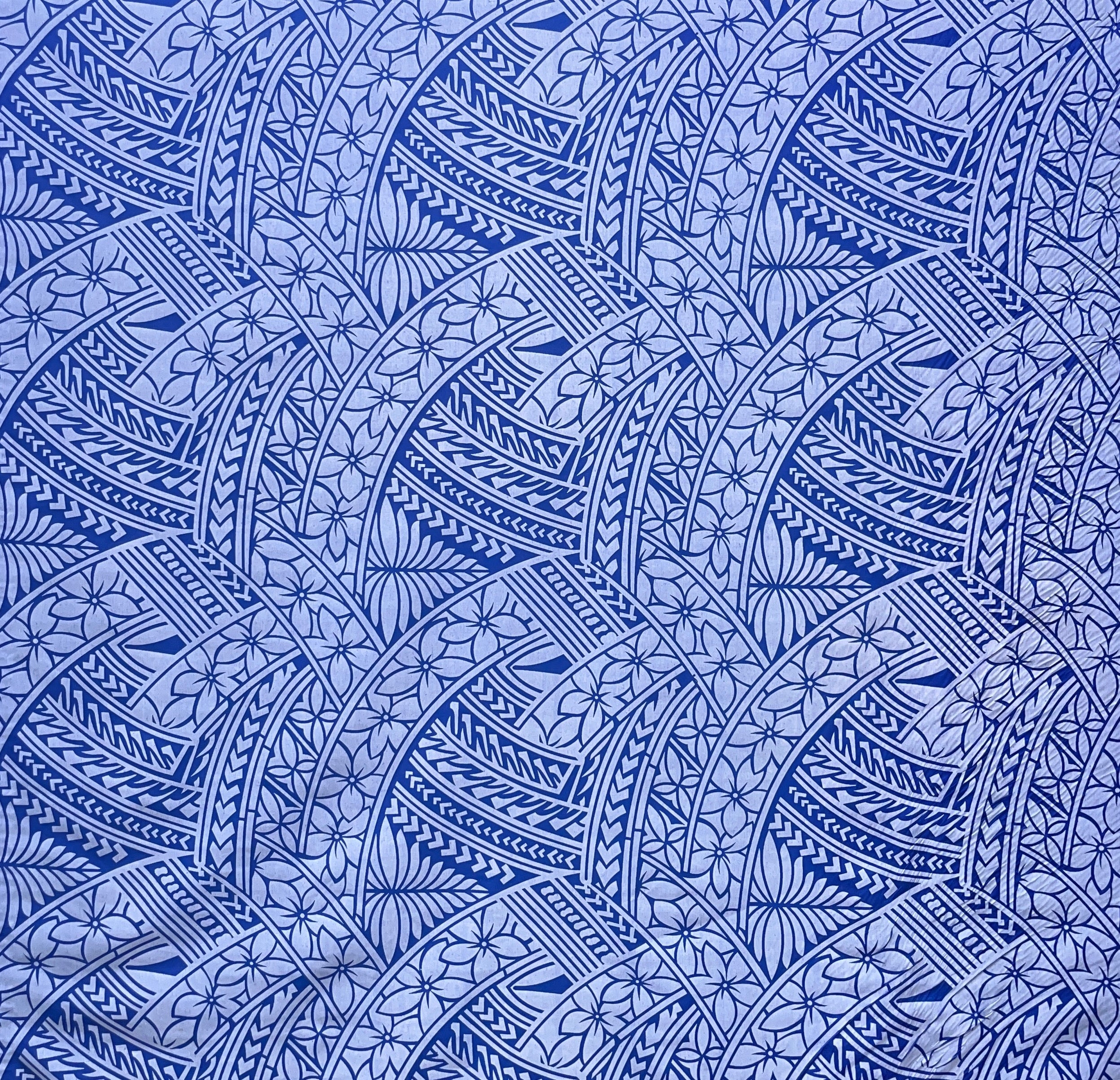 Hibiscus Traditional Polynesian Tattoo Fabric | Poly Cotton