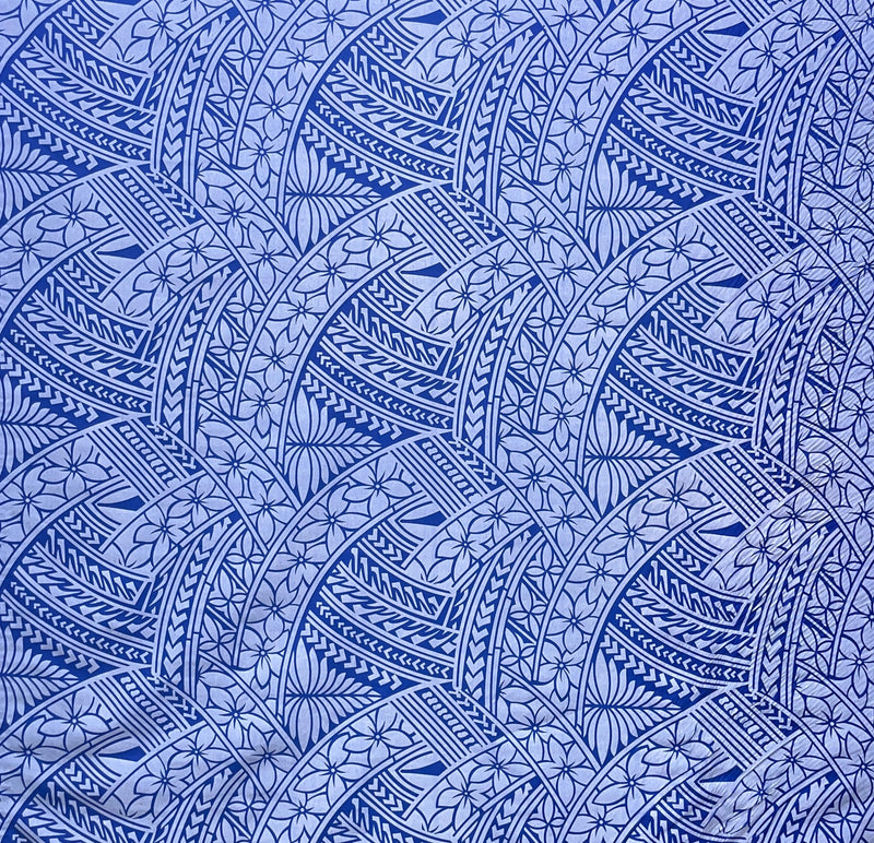 Hibiscus Traditional Polynesian Tattoo Fabric | Poly Cotton