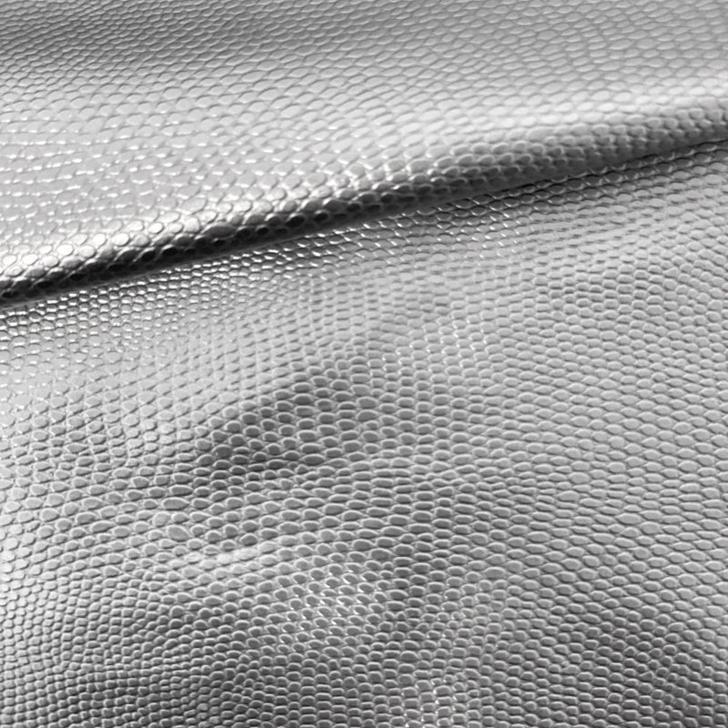 Silver Anaconda Snake Skin Stretch Vinyl Fabric