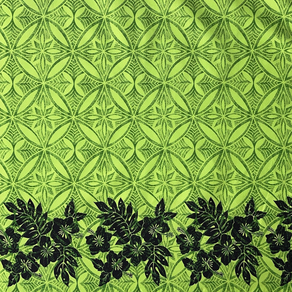 Tropical Floral Border Fabric | Polyester  |  Spandex Palace