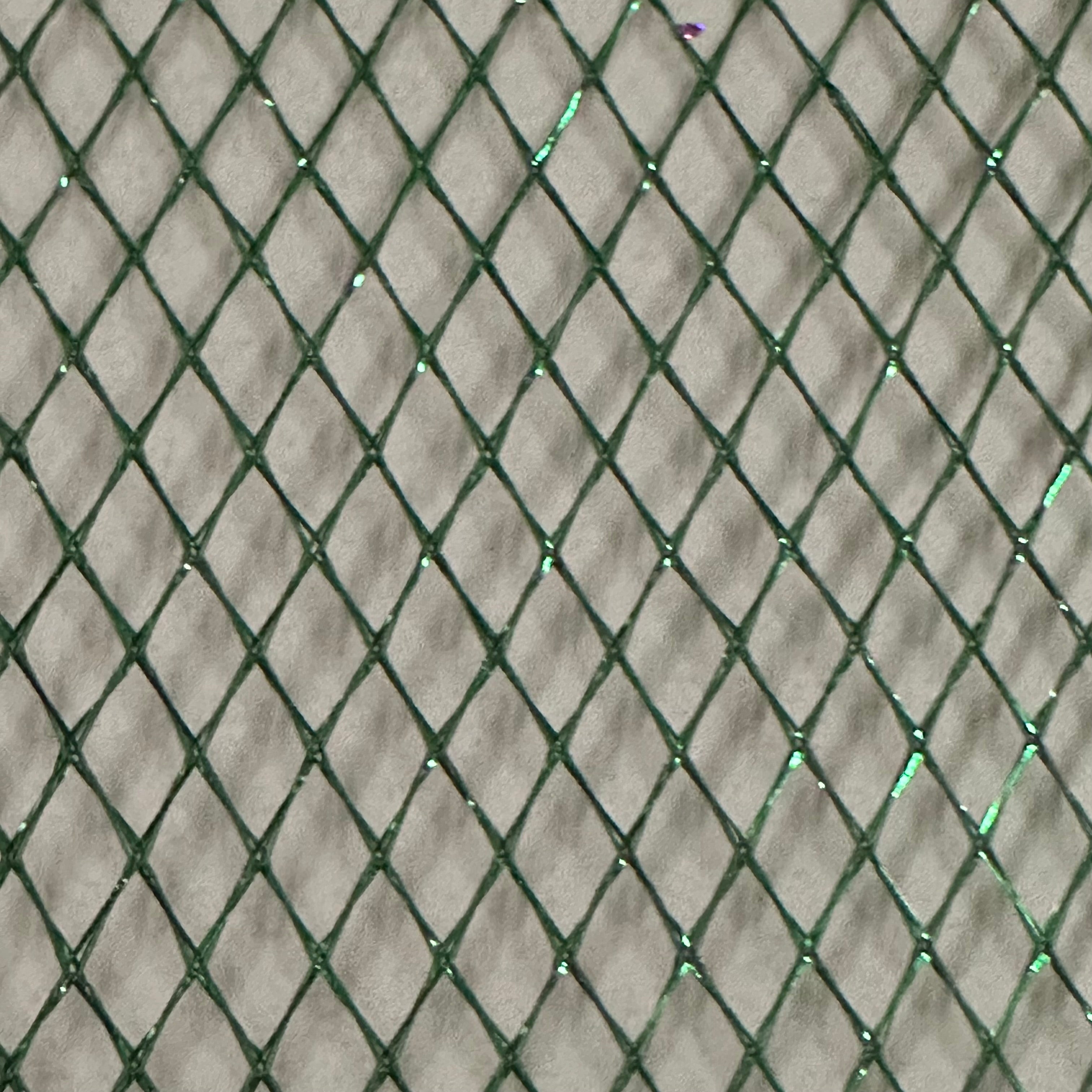 Non Stretch Polyester Diamond Fish knit |Spandex Palace  Green