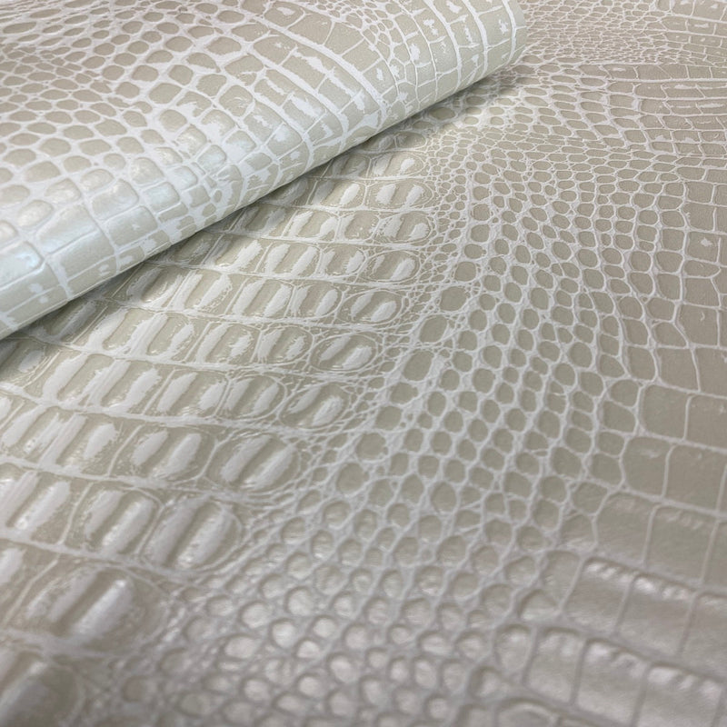 Ivory Marine Gator Vinyl Fabric