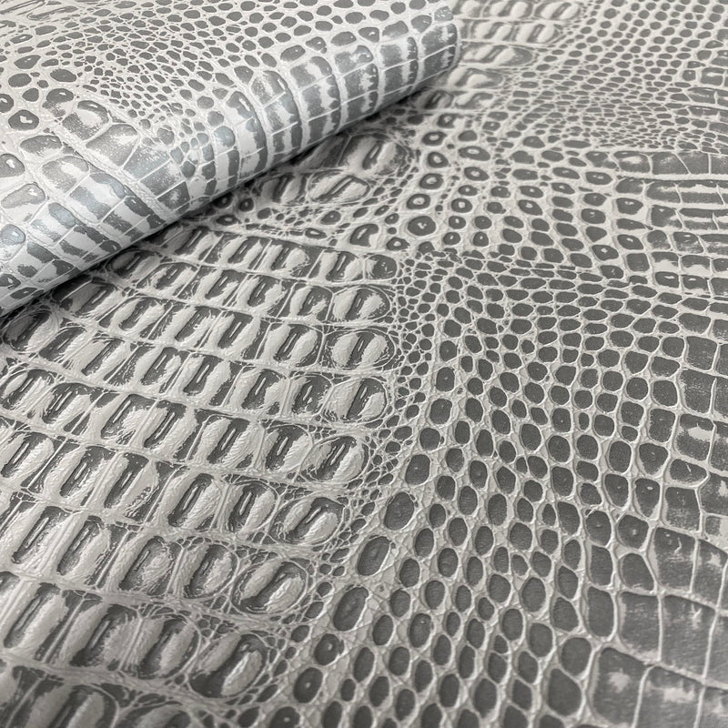 Charcoal Gray Marine Gator Vinyl Fabric