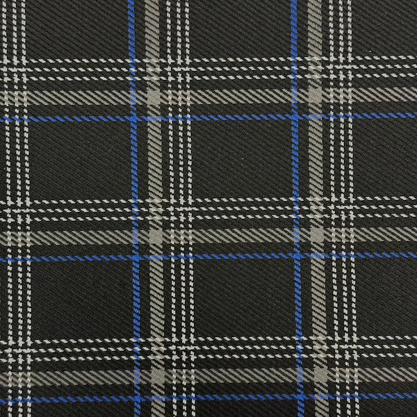 Royal Blue Plaid Acrylic Twill Upholstery Fabric