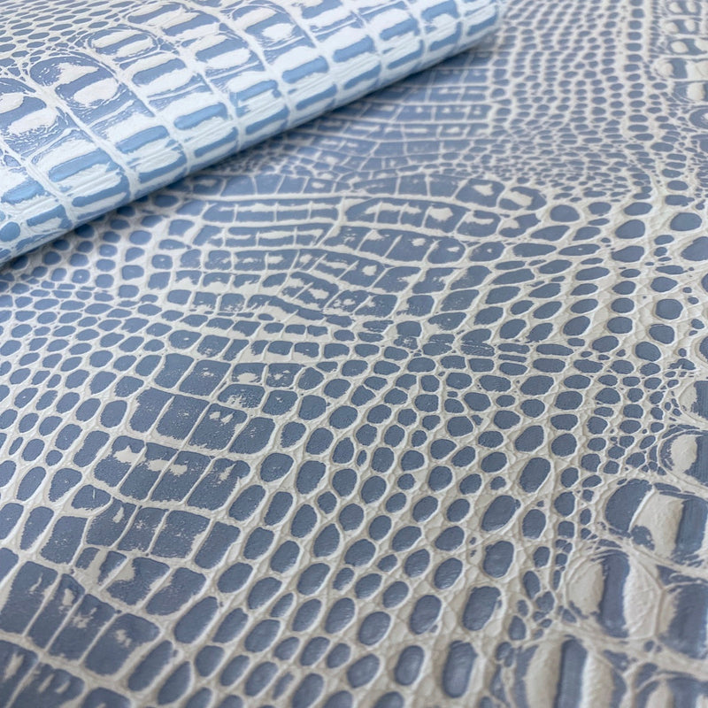 Ice Blue Marine Gator Vinyl Fabric