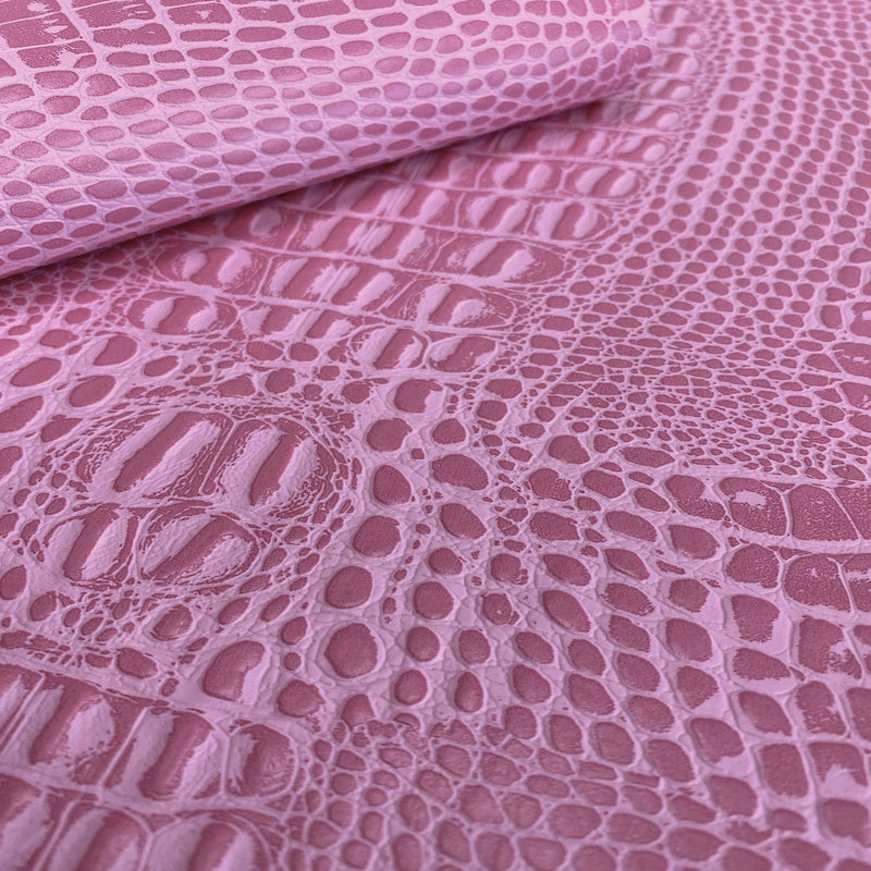 Pink Marine Gator Vinyl Fabric