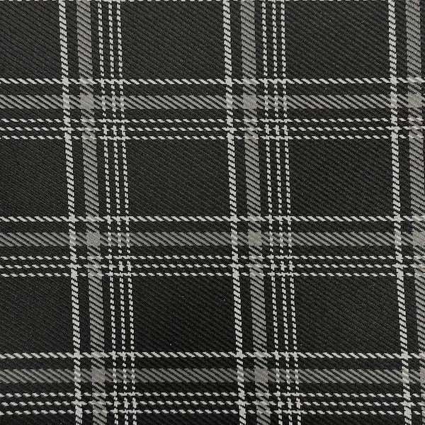 White Plaid Acrylic Twill Upholstery Fabric