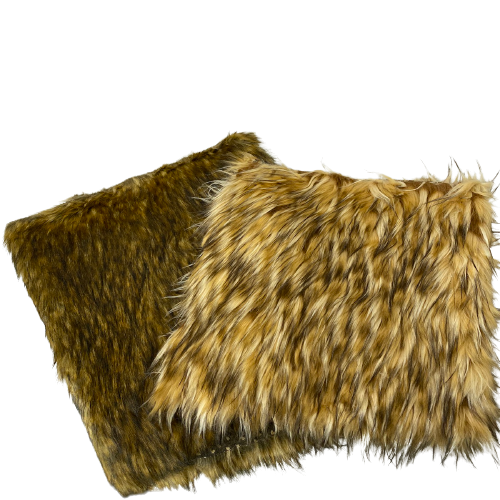 Camel Black Frost Tipped Husky Faux Fur Fabric