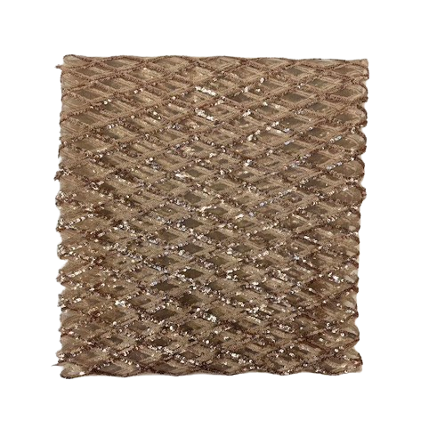 Diamond Pattern Sequins Stretch Mesh Fabric