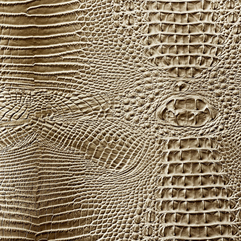 Beige Amazon 3D Embossed Gator Faux Leather Vinyl Fabric