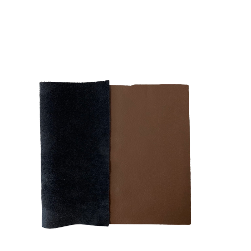 Matte Brown Lambskin Stretch Faux Leather With Suede Backing Apparel Fabric