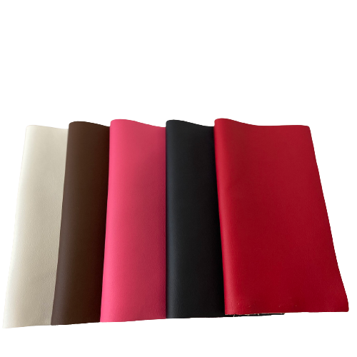 Matte Red Lambskin Stretch Faux Leather With Suede Backing Apparel Fabric