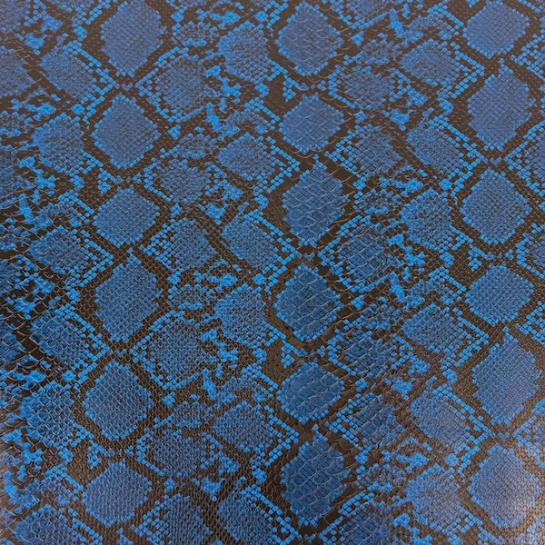 Royal Blue Caicos Snake Skin Faux Leather Vinyl Fabric