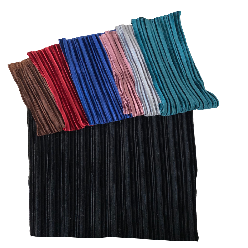 Teal Green Pleated Stretch Velvet Fabric