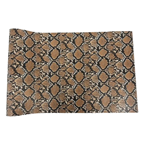 Mocha Brown Caicos Snake Skin Faux Leather Vinyl Fabric